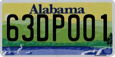 AL license plate 63DP001
