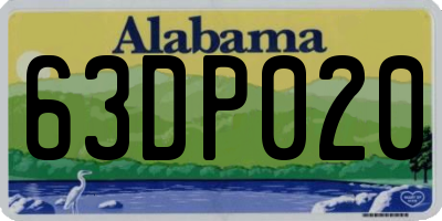 AL license plate 63DP020