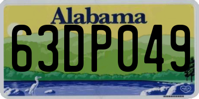 AL license plate 63DP049