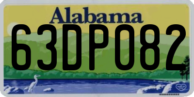 AL license plate 63DP082