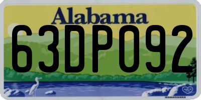 AL license plate 63DP092