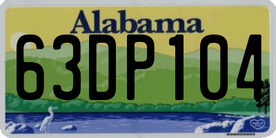 AL license plate 63DP104