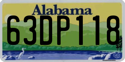 AL license plate 63DP118