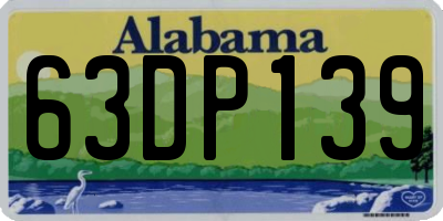AL license plate 63DP139