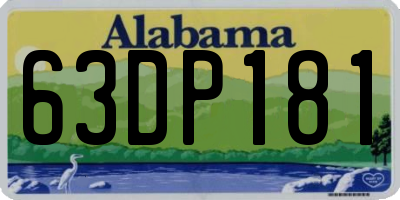 AL license plate 63DP181