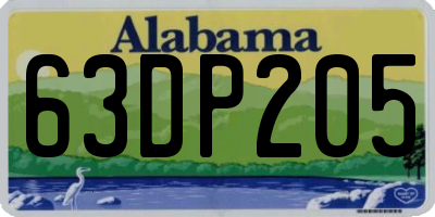 AL license plate 63DP205