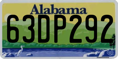 AL license plate 63DP292