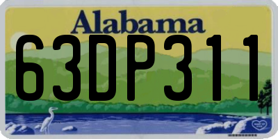 AL license plate 63DP311