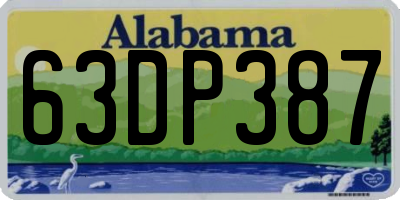 AL license plate 63DP387