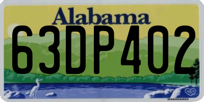 AL license plate 63DP402