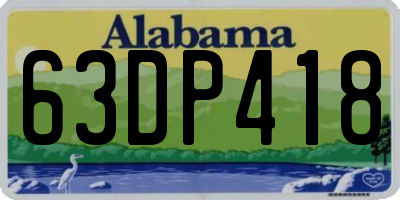 AL license plate 63DP418