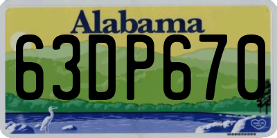 AL license plate 63DP670