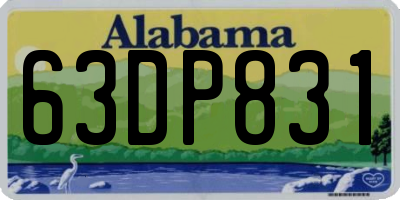 AL license plate 63DP831