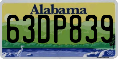 AL license plate 63DP839