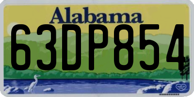 AL license plate 63DP854