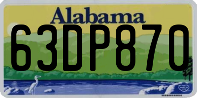 AL license plate 63DP870