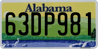 AL license plate 63DP981