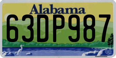 AL license plate 63DP987