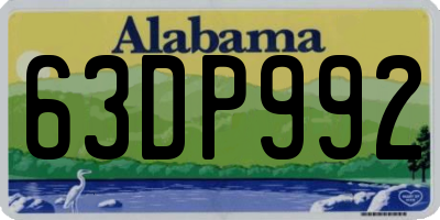 AL license plate 63DP992