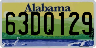 AL license plate 63DQ129