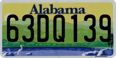 AL license plate 63DQ139