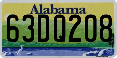 AL license plate 63DQ208