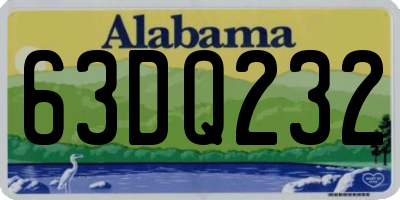 AL license plate 63DQ232