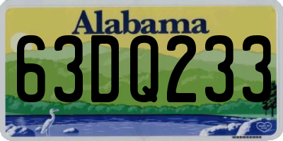 AL license plate 63DQ233