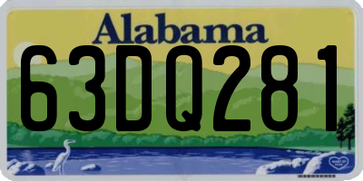 AL license plate 63DQ281