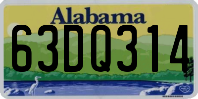 AL license plate 63DQ314