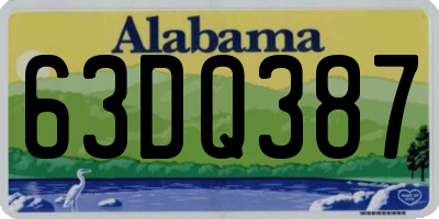 AL license plate 63DQ387