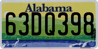 AL license plate 63DQ398
