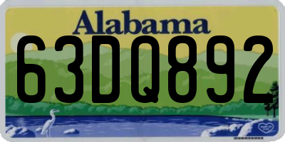 AL license plate 63DQ892