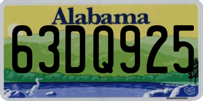 AL license plate 63DQ925