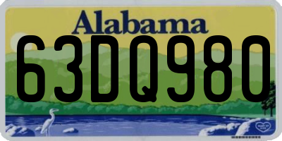 AL license plate 63DQ980