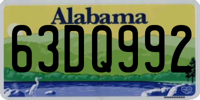 AL license plate 63DQ992
