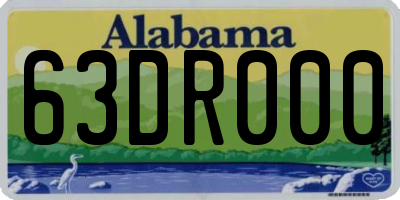 AL license plate 63DR000