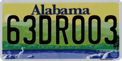 AL license plate 63DR003