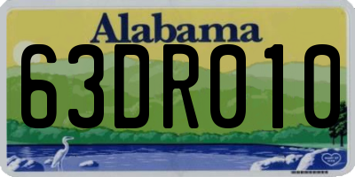 AL license plate 63DR010