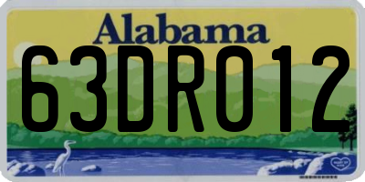 AL license plate 63DR012