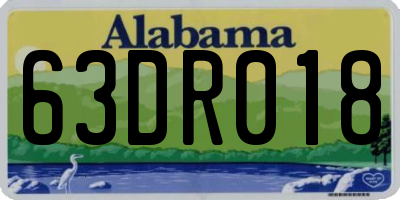 AL license plate 63DR018
