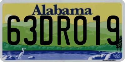 AL license plate 63DR019