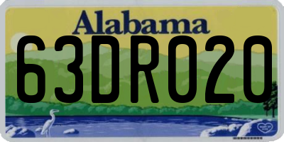 AL license plate 63DR020