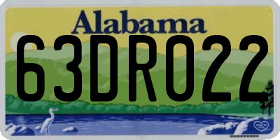 AL license plate 63DR022