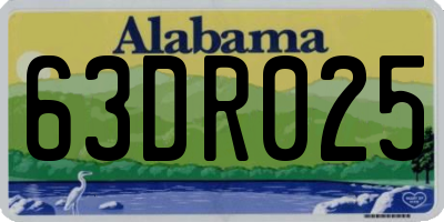 AL license plate 63DR025