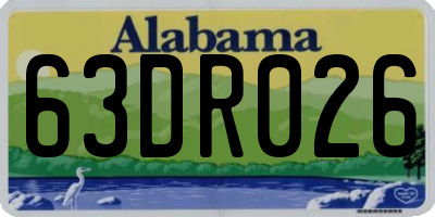 AL license plate 63DR026