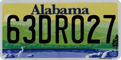 AL license plate 63DR027