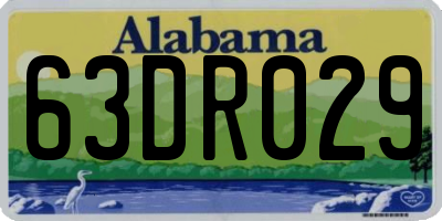 AL license plate 63DR029
