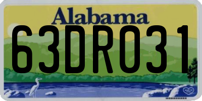 AL license plate 63DR031