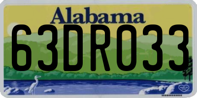 AL license plate 63DR033